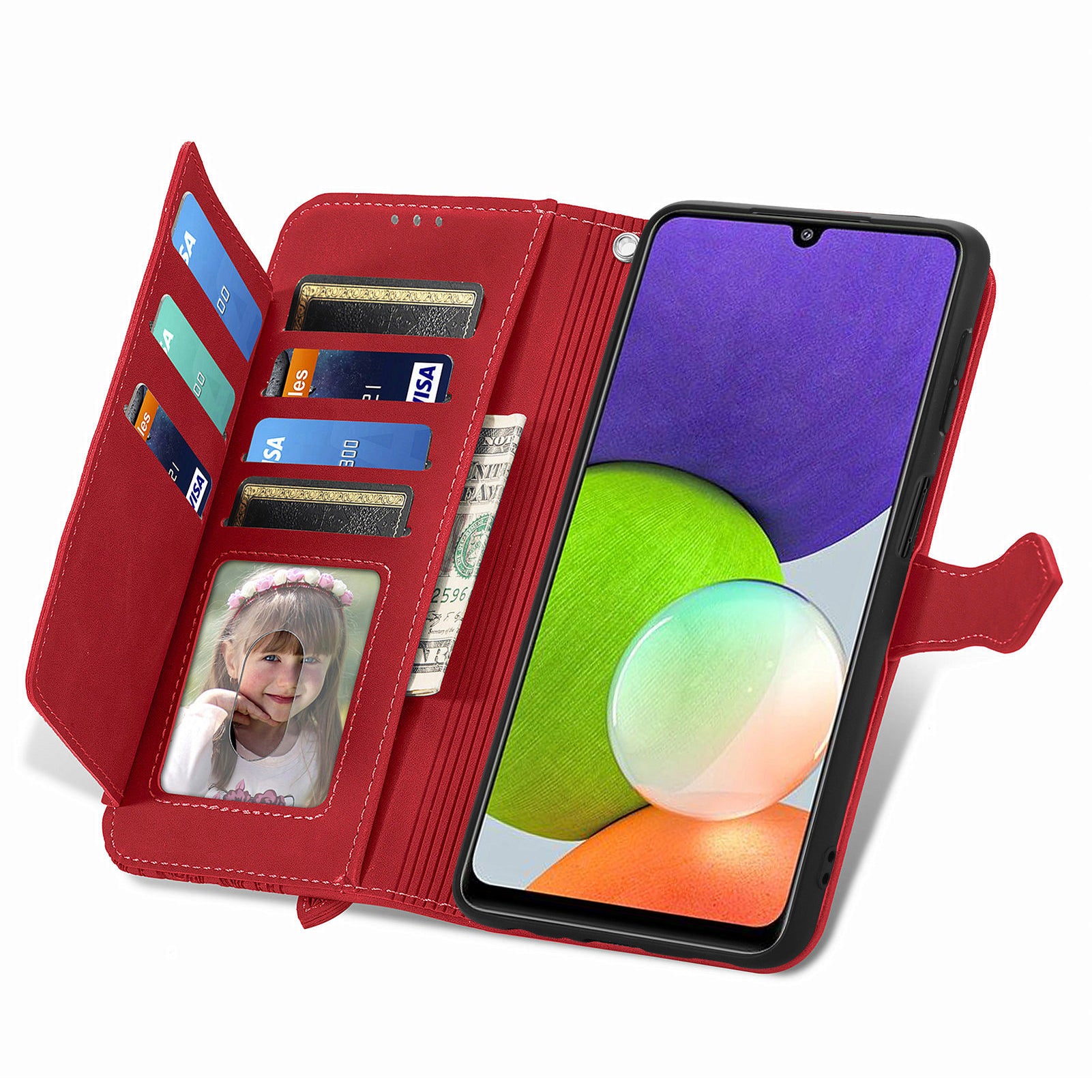 Anti-drop Phone Cover For Samsung Galaxy A12 Flower Imprinted Pattern PU Leather Zipper Pocket Smartphone Case Wallet Stand Anti-drop Phone Cover For Samsung Galaxy A12 Flower Imprinted Pattern PU Leather Zipper Pocket Smartphone Case Wallet Stand